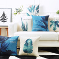 Nordic Style Blue Plant Decorative Throw Pillow Cushion Cover For Bedroom Sofa Capa De Almofadas Funda Cojines 45x45cm