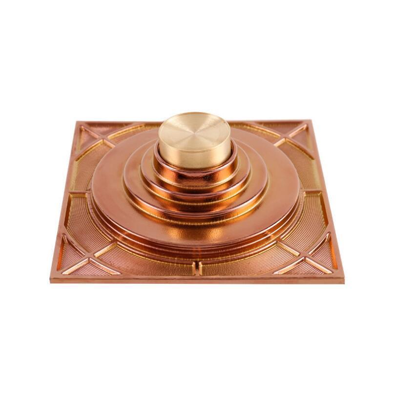 15*15 cm Brass Gold To Prevent Peculiar Smell And Block Floor Drain, Diamond Grid Craft Bathroom Kitchen European Retro Floor