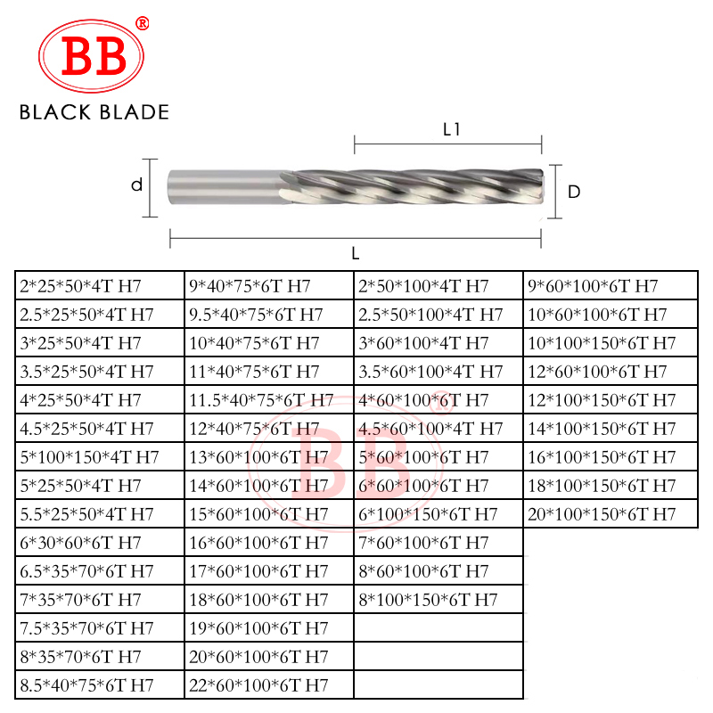 BB Carbide Machine Reamer Spiral Flute Uncoated H7 Tolerance Chucking Metal Cutter 6 Flutes CNC