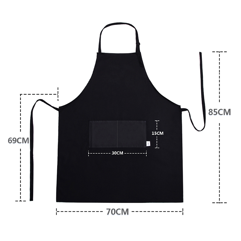 Kitchen Apron 100% Cotton Hairdresser Chef Cooking Aprons For Women Men With Pockets And Adjustable Neck Straps