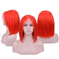 Red 13x4 lace front bob wig