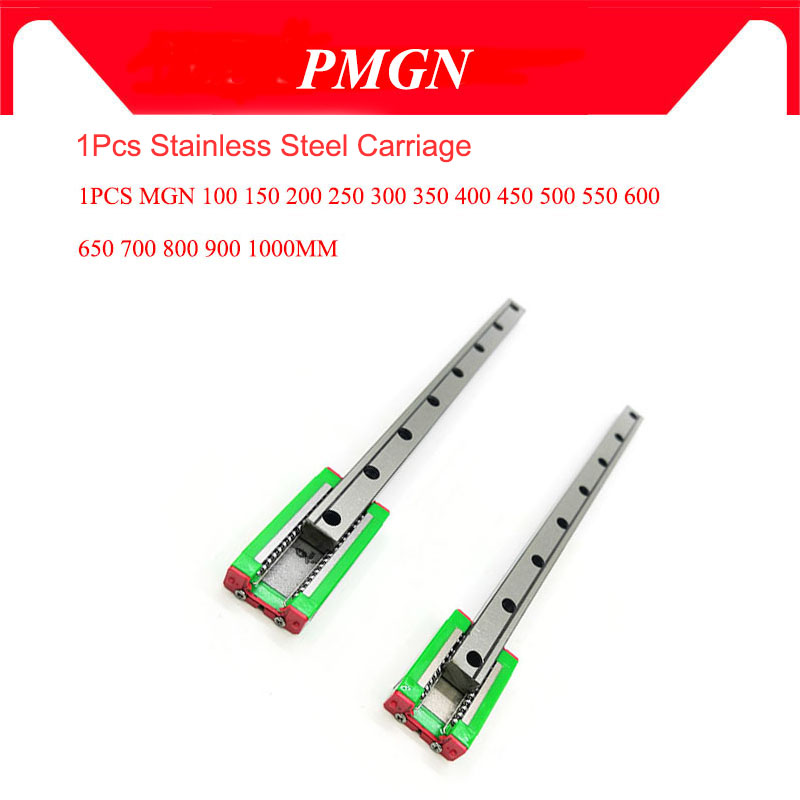 MGN7 MGN12 MGN15 MGN9 300 350 400 450 500 600 800mm Miniature Linear Rail Slide 1Cnc Linear Guide+1 Linear Bearing SS Carriage