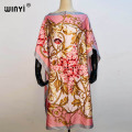 2020 New Arrivals Holiday Dashiki Flowers Pattern Print Dress Short Sleeve Casual African Loose sexy Beach Dresses For Women