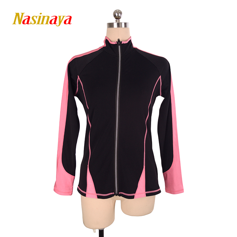 Customized Figure Skating Jacket Zippered Tops for Girl Women Training Competition Patinaje Ice Skating Warm Fleece Gymnastic 70