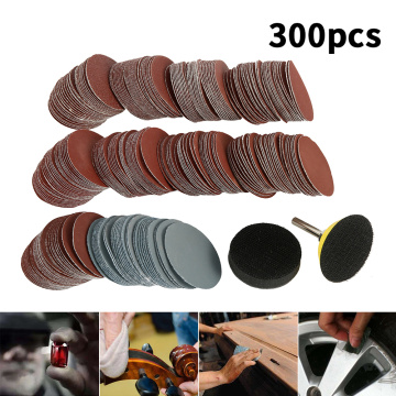 300Pcs 2 Inch Sandpaper Sanding Discs 80-3000 Grit Paper with 2Inch Abrasive Polish Pad Plate and 1/4 Inch Shank for Rotary
