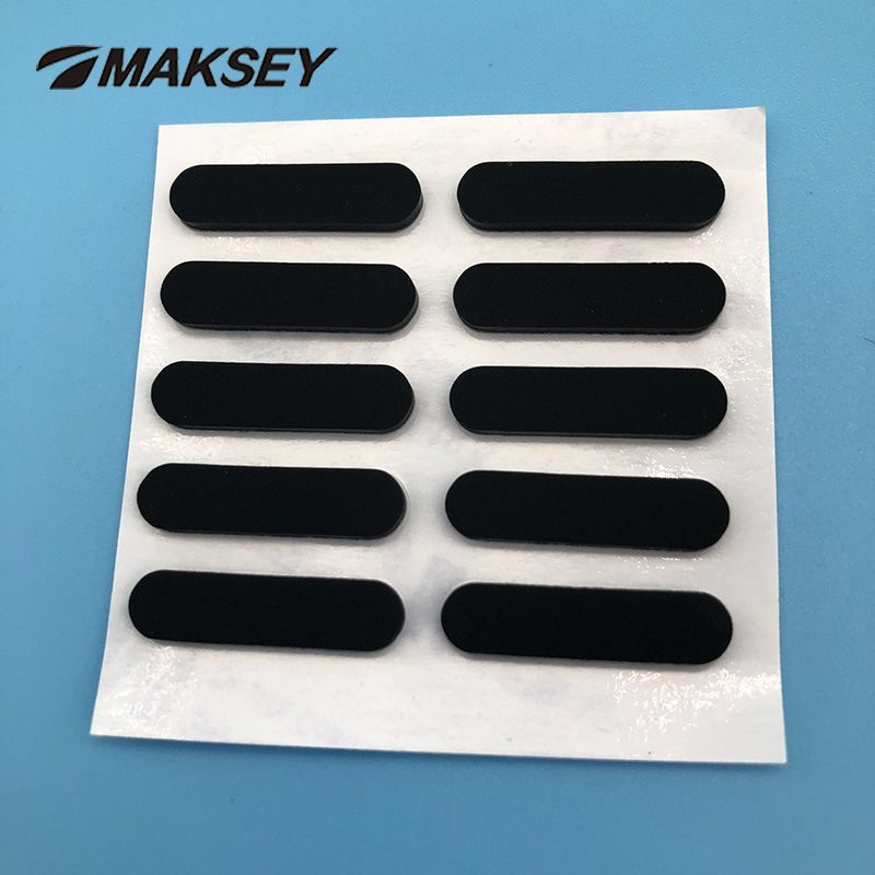 MAKSEY Silicone Rubber Feet Oval Mat 3M Self-adhesive Equipment Feet Pad Width 3MM Protection Sticky Nylon Shock Absorber Sheet