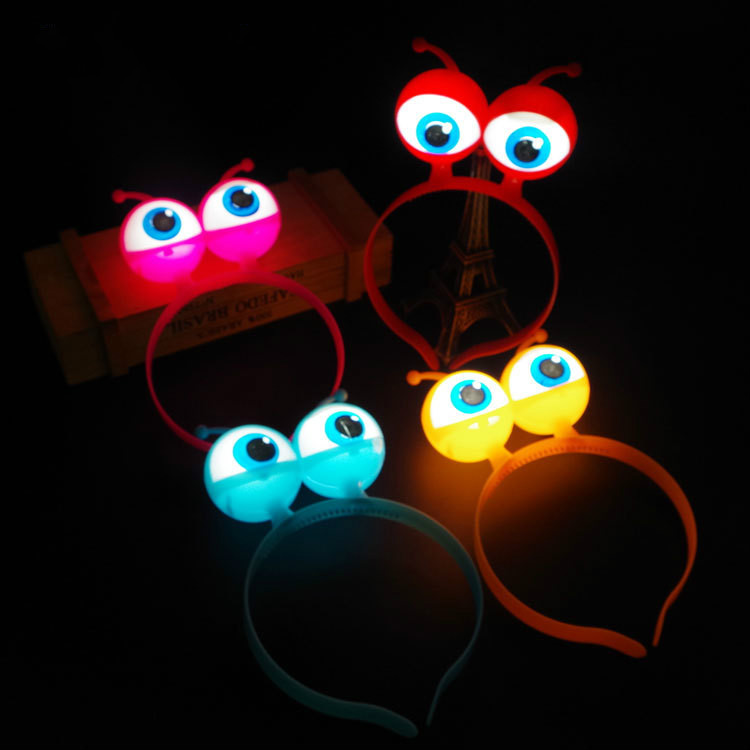 LED Glowing Big Eyes Eyeballs Headband Children Light Up Headwear Party Wedding Decoration Supplies Glow in the Dark Toys