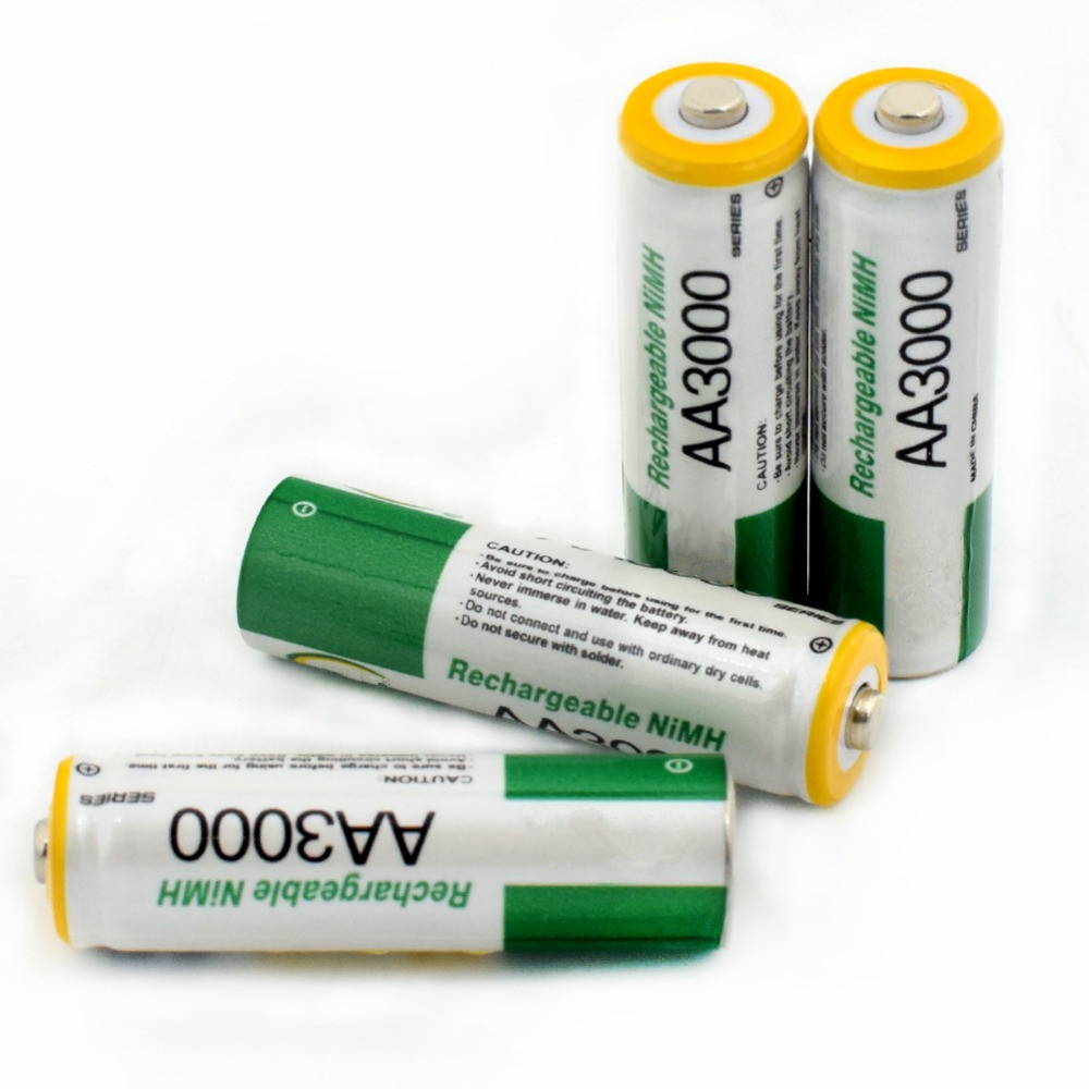 8pcs/lot 1.2V AA rechargeable battery high power high density 3000mAh AA rechargeable nickel metal hydride battery