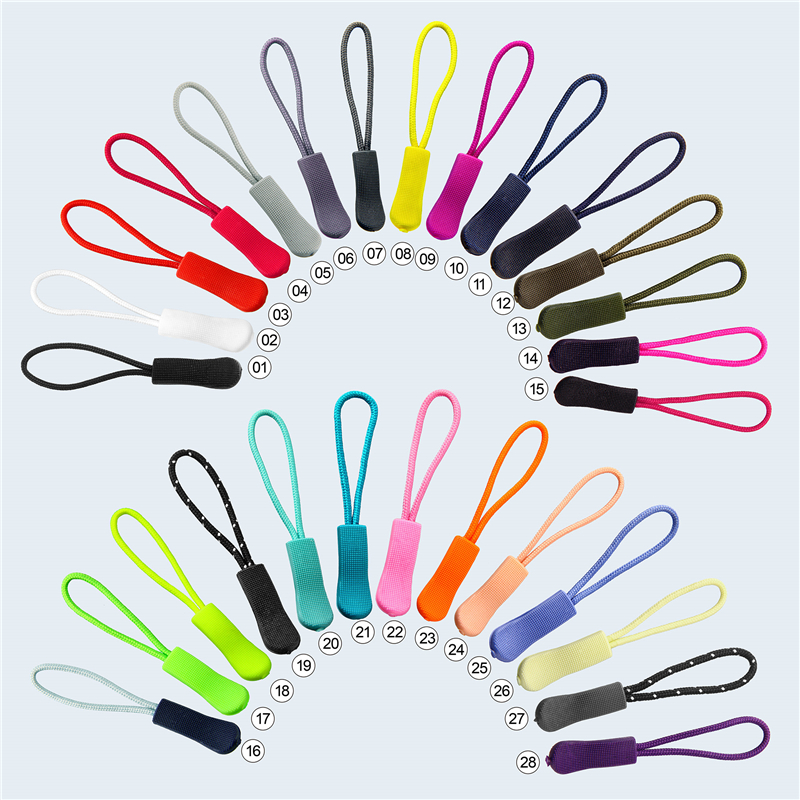 500 pcs/lot PVC zipper sliders suitcase zipper puller colorful decorative zipper pull cords for bags garment accessory