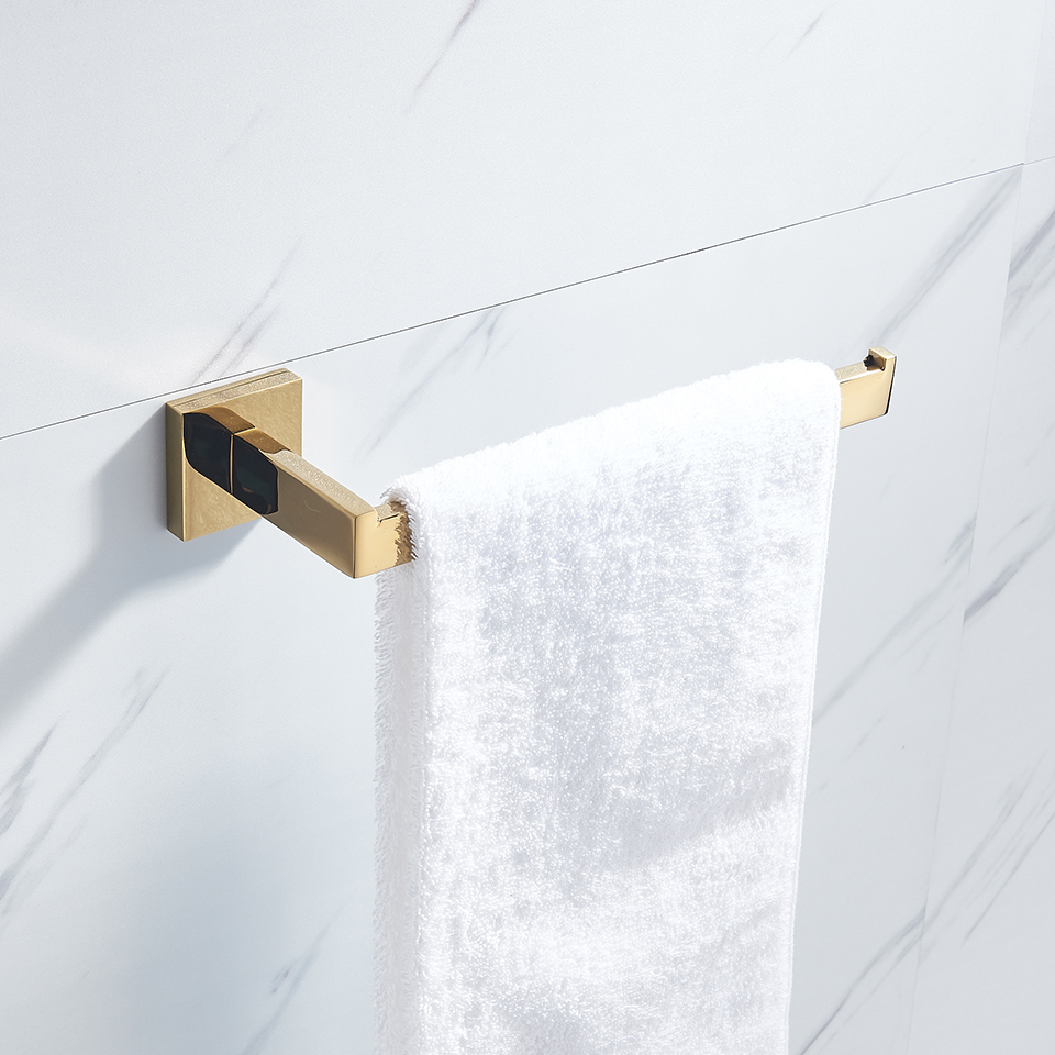 Bathroom Hardware Set Gold Polish Bathrobe Hook Towel Rail Bar Rack Bar Shelf Tissue Paper Holder Bathroom Accessories