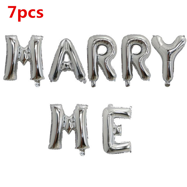 14pcs/lot 16inch Rose Gold Silver Will You Marry Me Letter Air Balloons for Bride To Be Weeding Party Bridal Shower Decorations