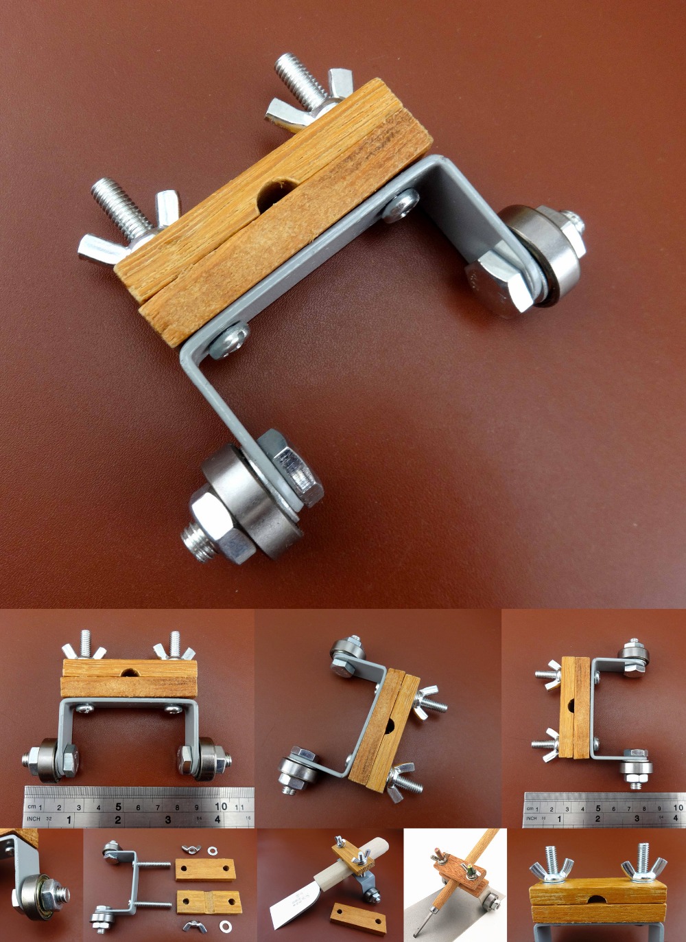 Metal Fixed-Angle Honing Guide Chisel Knife Cutter Sharpener Hand Machine Tool Leather Craft Sewing Stitching Carving Stamping