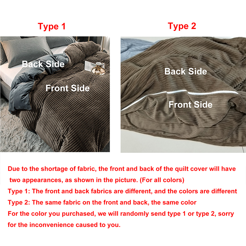 Dual-use Velvet Duvet Cover Sofa Bed Cover Blanket Double-sided Thick Warm Quilt Cover Soft Breathable Comforter Cover