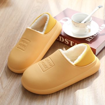 Winter Men Slippers Home Slippers Cotton Plush Waterproof Warm Fur Slippers Clogs Lovers House Indoor Floor Soft Shoes2020