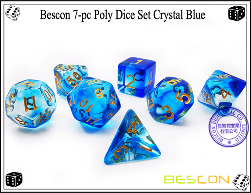 Crystal Blue Dice Set-2