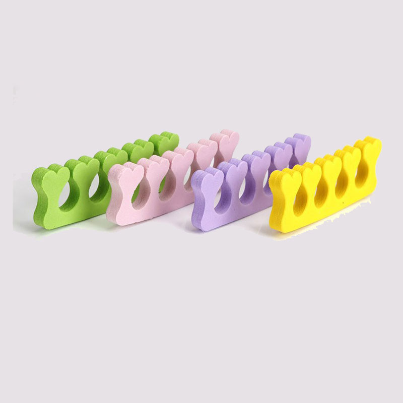 10Pcs / Pack Soft Form Toe Separator / Finger Spacer For Manicure Pedicure Nail Tool Flexible Soft Silica Random Color