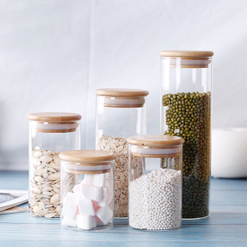Big Capacity High Borosilicate Food Sealed Glass Jar Kitchen Seasoning Seal Condiment Airtight Box Moisture-proof Waterproof