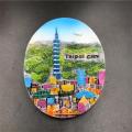 Resin 3D Fridge Magnets China Taiwan Famous Tourist Souvenir Refrigerator Fridge Magnet Sticker Handmade craft travelstickers