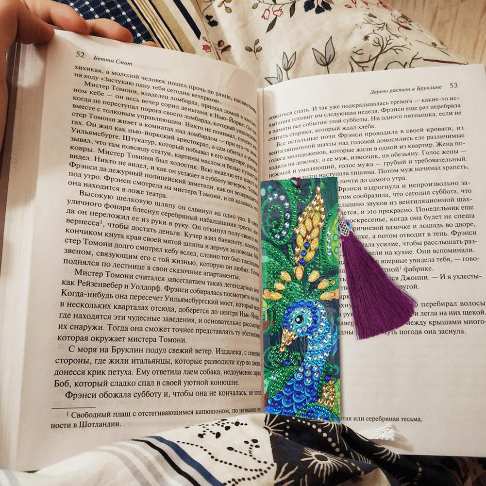 5D DIY Diamond Painting Leather Bookmark Tassel Book Marks Page Mark For Books Special Shaped Diamond Embroidery DIY Craft Gift