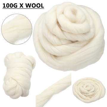 100% Shetland Natural Cream White Wool Fiber 100g Roving Felting Needle Felting For DIY Sewing Doll Needlework Mayitr