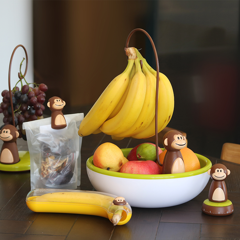 JOIE Monkey Shape Banana Hanger Fruit Maintenance Fresh Storage for Living Room Bananas Hook Stand Banana Holder Home Decor joie