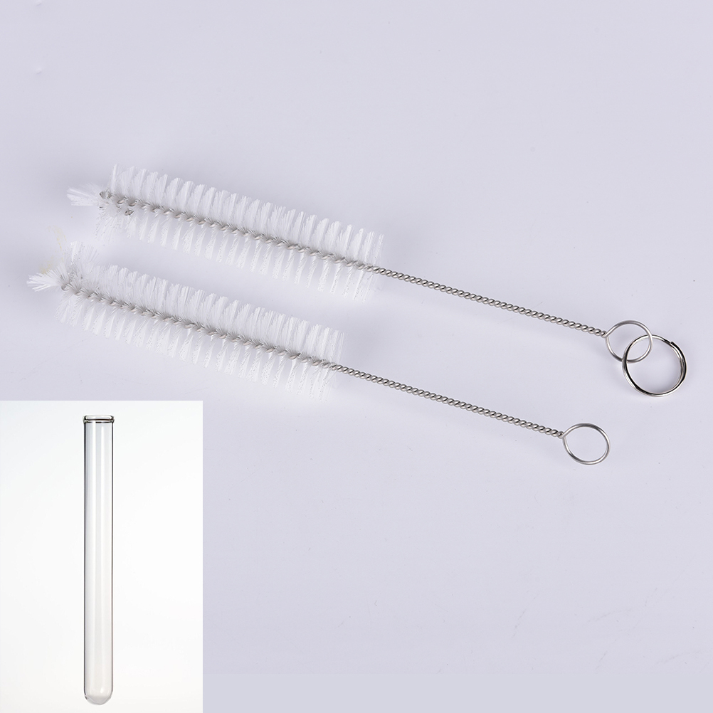 2pcs Reusable Metal Cleaner Brush Test Tube Bottle Cleaning Tool Straws Pipe Test Tube Cleaning Brushes Laboratory Supplies