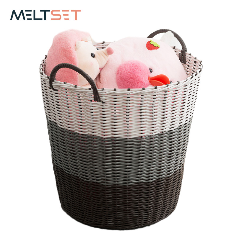 Dirty Clothes Storage Basket Plastic Rattan Laundry Basket Kids Toys Organizer for Bathroom Home Sundries Storage Barrel