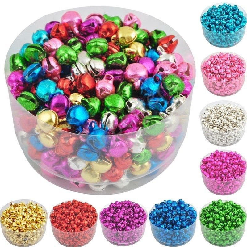 100 500 1000Pcs Mixed Colorful Iron Metal Loose Beads Christmas Jingle Bells Pendants Charms For Jewelry Making Diy Decoration