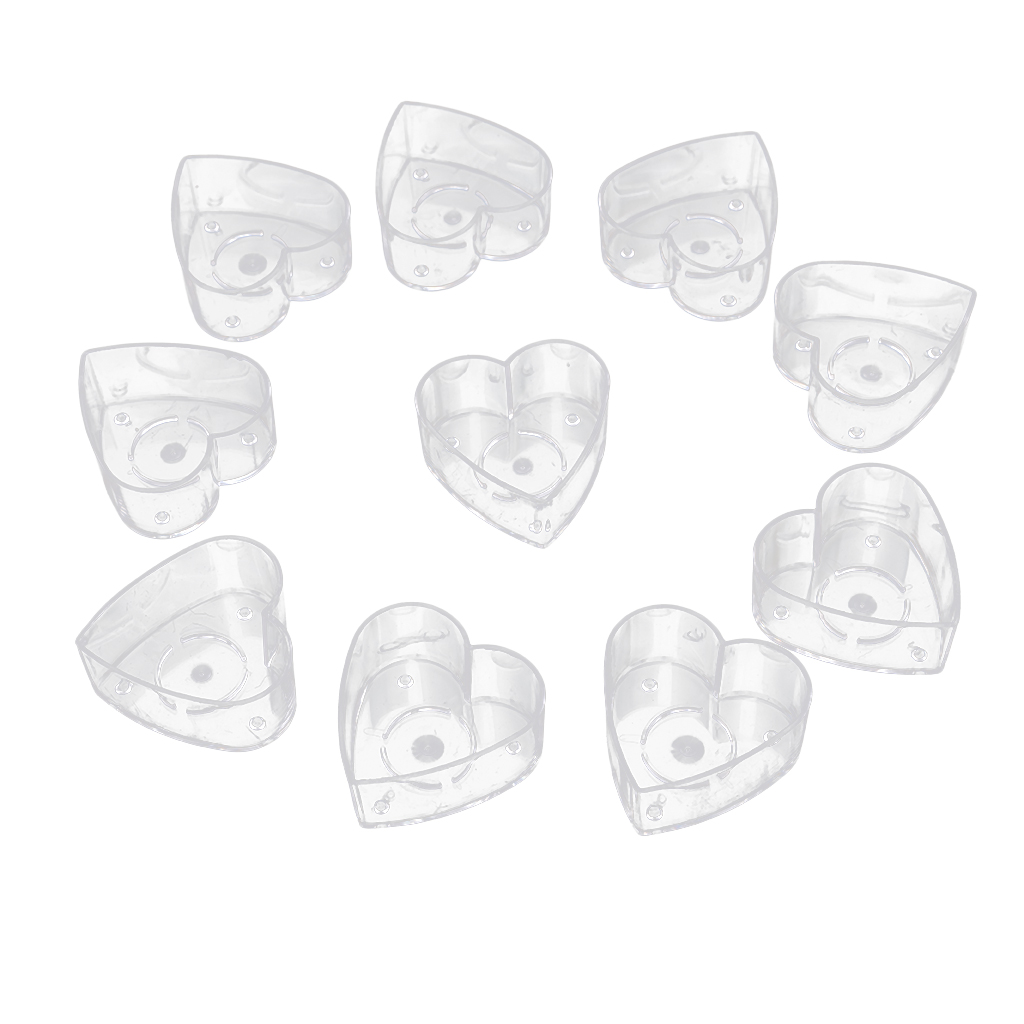 10 Pieces Heat-Resistant Clear Tea Light Container Cups Love Heart Candle Mold Handmade Wedding Decor Candles Craft Mold Tools