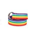 Korean Fashion Double Buckle Belt for Women Harajuku Streetwear Rainbow Canvas Waistband Ulzzang Female Long Waist Belts 150cm