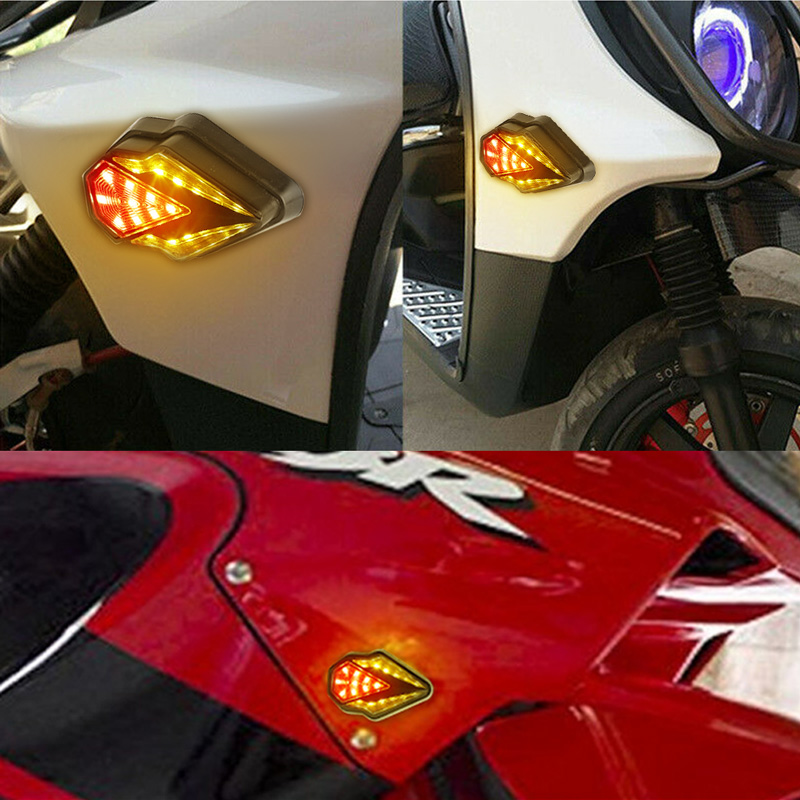 Motorcycle Flush Turn Signal Light Motorbike LED Lamp Diamond Indicators Flasher Blinker Amber Lights for Suzuki KTM Yamaha 12V
