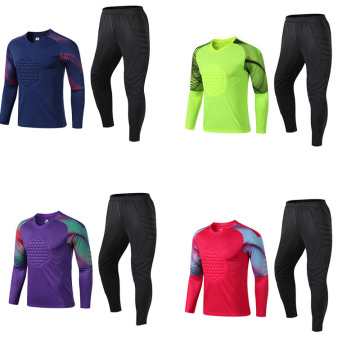 2019 New arrival football jerseys Goalkeeper Shirt Long sleeve Pants soccer wear goalkeeper Training Uniform Suit Protection Kit