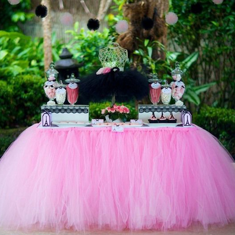 1Pcs 15 Colors Tulle Table Skirt DIY Tutu Tableware Skirts For Wedding Birthday Decoration Baby Shower Favors Party Home Textile