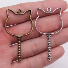 WYSIWYG 10pcs 54x29mm Rabbit Head Metal Frame Charm Uv Resin Epoxy Cabochon Setting Bezel Setting Photo Frame