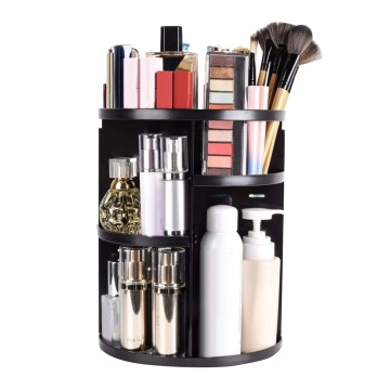 40# 360 Rotating Makeup Organizer Acrylic Box Dresser Lipstick Skin Care Products Shelf Diamond Pattern Cosmetics Receiving Box