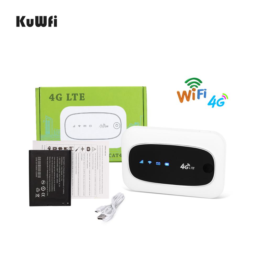 KuWFi 4G Wifi Router 4G FDD/TDD LTE Routers 150Mbps Pocket Wifi Mini Wireless Router&Wireless Modem With SIM/SD Card Slot