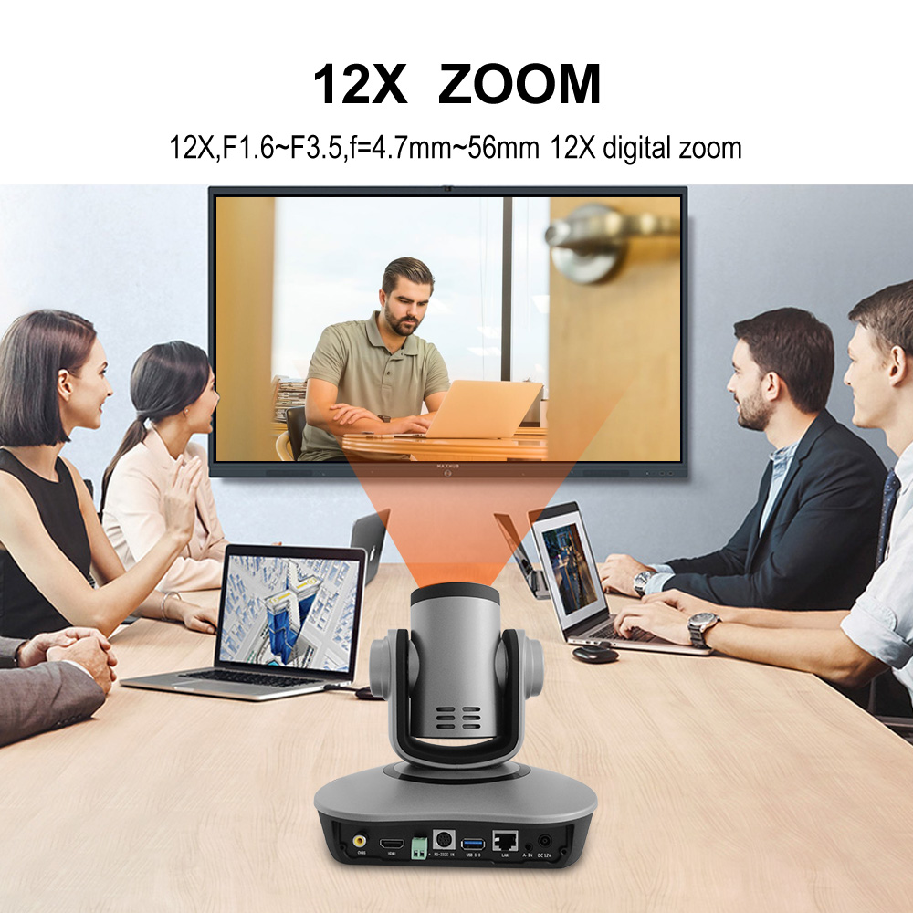 1080P PTZ IP video conference camera HD-SDI/USB3.0 (optional) 2MP HDMI H.265 Camera 12X/20X zoom with remote adapter