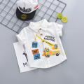 boys shirt summer cartoon truck 2019 cotton fashion Baby children shirts short sleeve casual kids clothes top tees