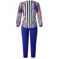 L-3XL Plus Size 2 Piece Women's Sets Africa Clothing Suits Ladies Tops+pants Suits African Set for Ladies American Clothing