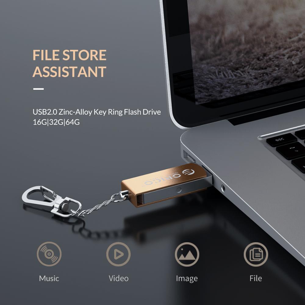 ORICO USB Flash Drive 64GB 32GB 16GB USB 2.0 Metal Flash Memory USB Stick Storage Flash Disk USB 2.0 Flash Drive