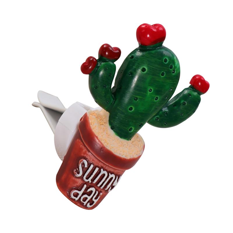 1pc Cute Car Air Freshener Cactus Solid Balm Fragrance Car Air Conditioning Vent Perfume Clip Auto Decoration Ornament