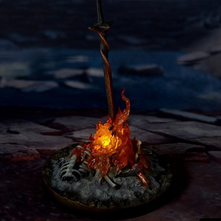 Dark Souls LED ILLUMINATION Bonfire LIT Light-up Statue Collectible Action Figure