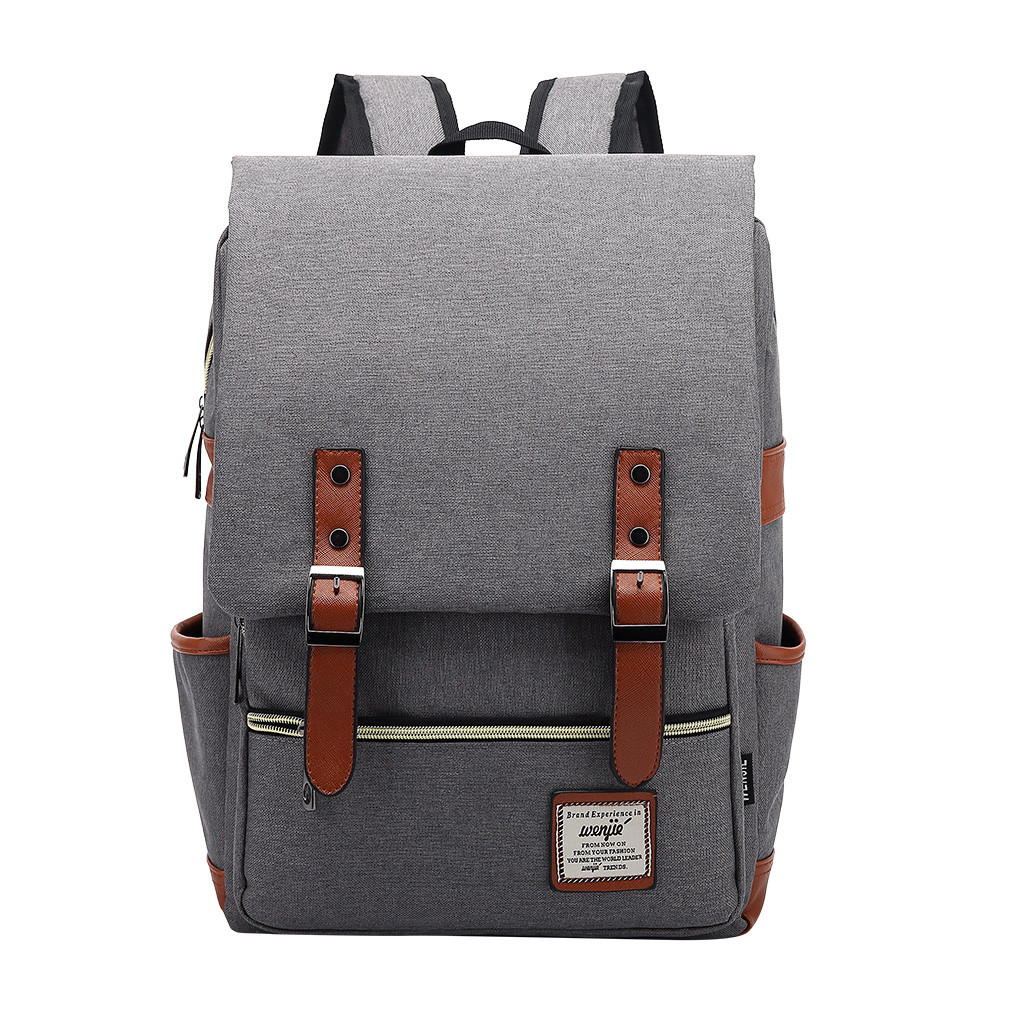 Retro Canvas Outdoor Travel Backpack For Men And Women Solid Color Large Capacity School Backpacks Zipper Mochilas Knapsack
