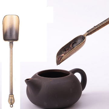 Chinese Kongfu Tea Spoons Copper Tea Scoop Spoon Tea Leaves Chooser Holder Chinese Kongfu Tea Tools Accessories