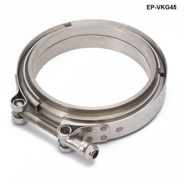 Racing Car T304 Stainless Steel V Band Clamp Flange Assembly For Exhaust Turbo Wastegate 4.5