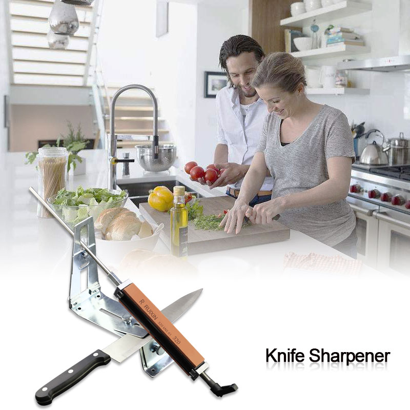 Professional Knife Sharpener All stainless Steel Kitchen Sharpening Grinding System Tools Fix-angle With 4 Whetstone III