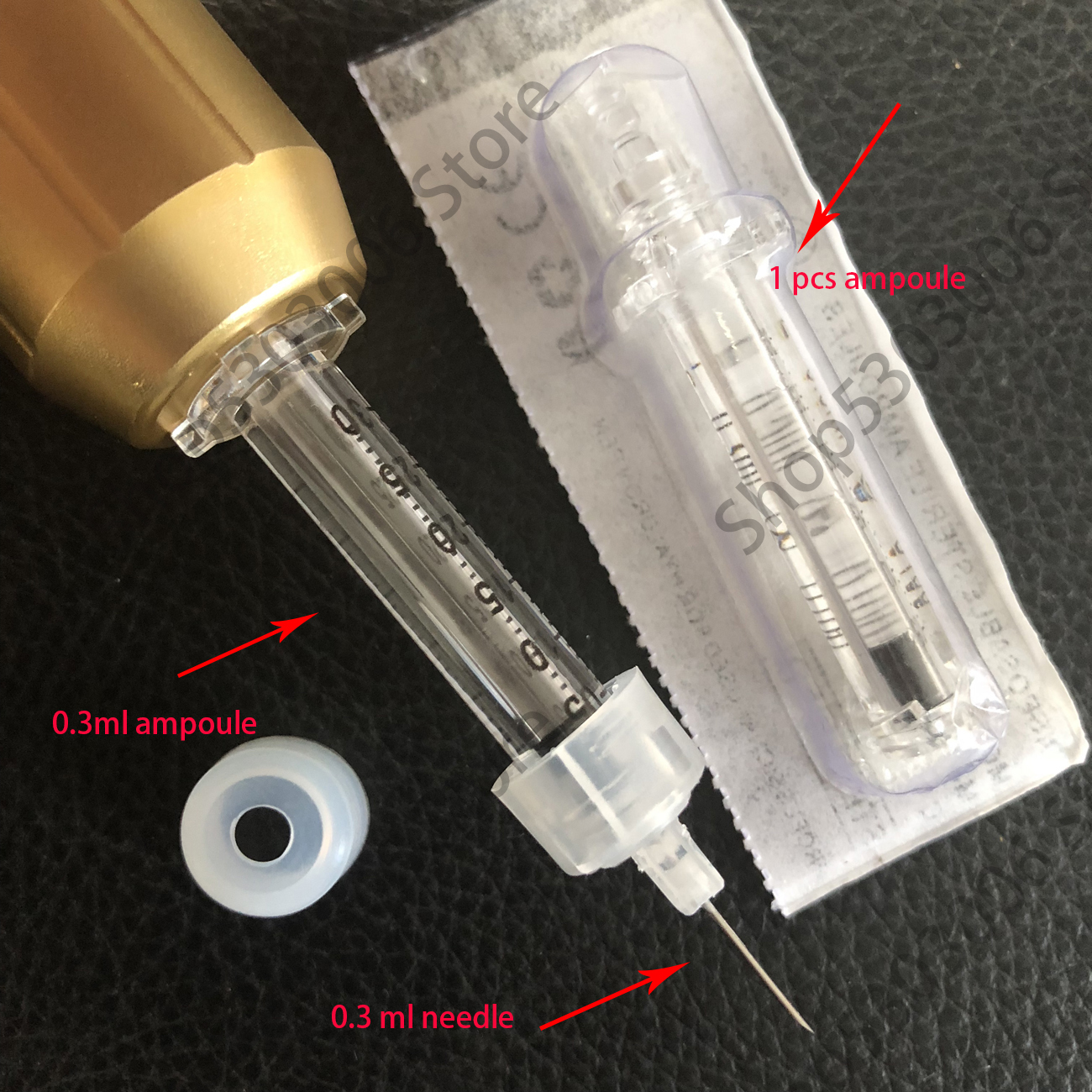 0.3ml & 0.5ml 10/20/50pcs Syringe Ampoule Head set for Anti Wrinkle Hyaluronic Acid Pen High Pressure Gun to lip dermal filler