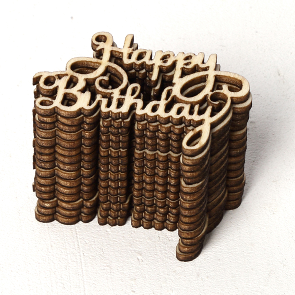15PCS "Happy Birthday" "I Love You" Laser Cut Wooden Slice Handcraft Letter Carving Wood Crafts Hanging Ornaments HomeDecoration