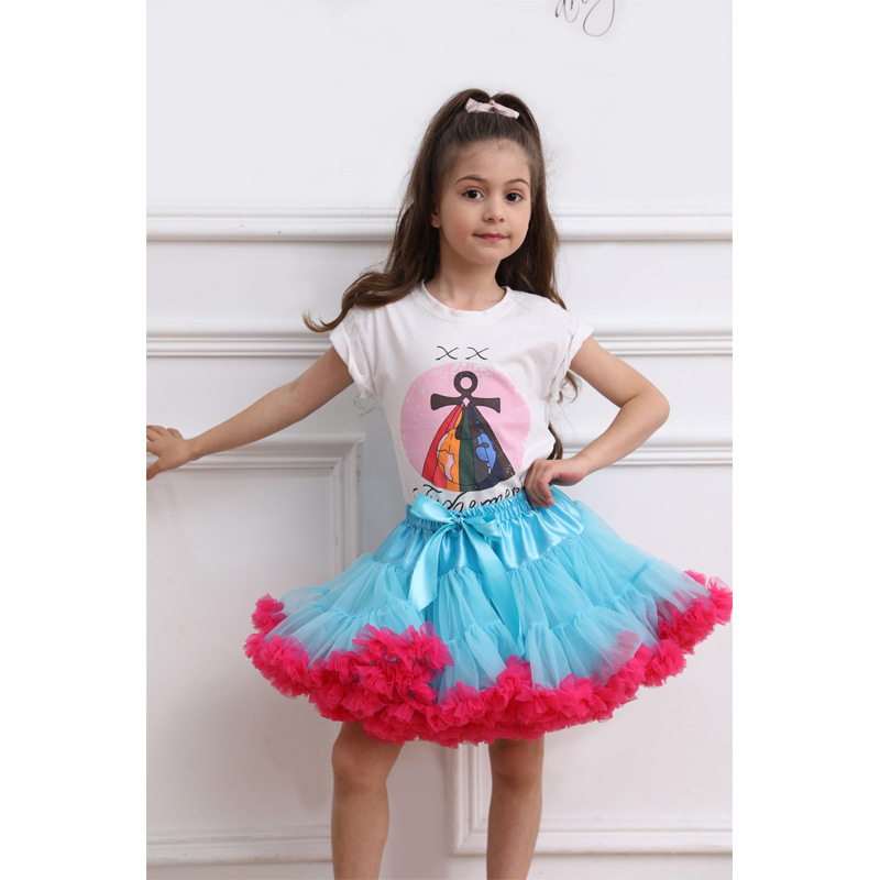 New Toddler Children Skirts Baby Girls Tutu Skirt Fluffy Kids Ballet Bow Princess Party Dance Skirts Lace Skirts Girls Clothes