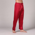 Men's solid color silk pajama pants long simulation silk pants casual home clothes see through silk underwear men men sleepwear